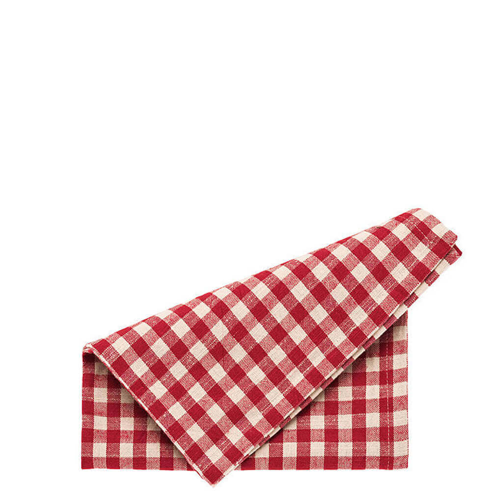 Walton & Co Set of 4 Red Gingham Napkins